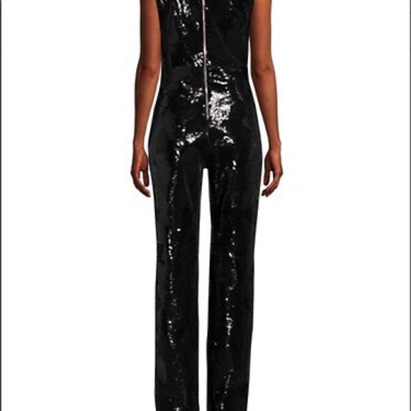 sold out new BALMAIN black sequins jumpsuit sz 10 - Picture 3 of 8